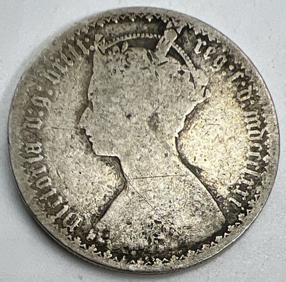Victoria Gothic Florin | British Silver Coin | Fair Grade | a1211