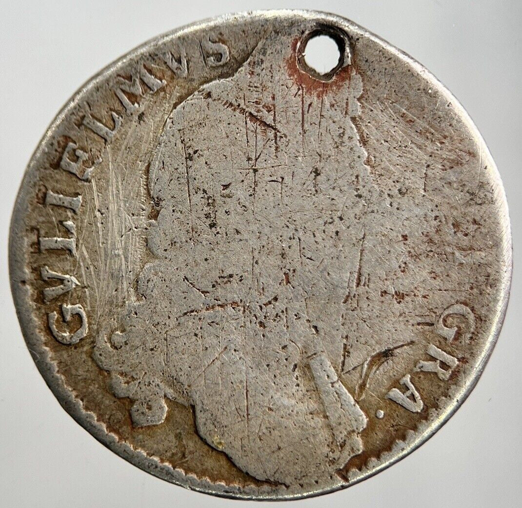 William III 3rd Shilling British Silver Coin | Worn Grade | a2248