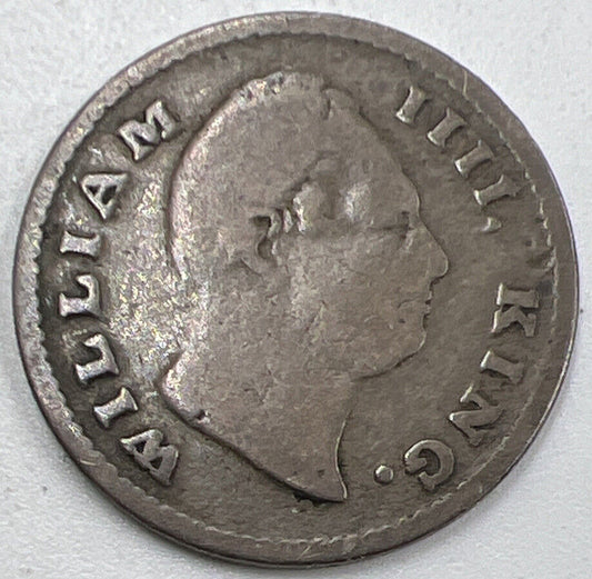 William IV Quarter 1/4 Rupee India Silver Coin | Fair Grade | a860