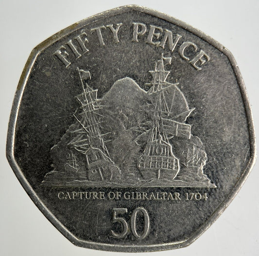 2010 Capture Of Gibraltar 50p Fifty-Pence Coin | Fine Grade