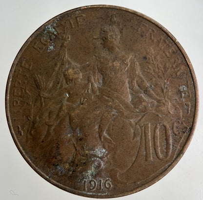 1916 France 10 Centimes Coin | Fine Collectable Grade