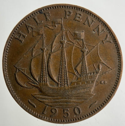 1950 George VI Half-Penny Coin | Collectable Grade
