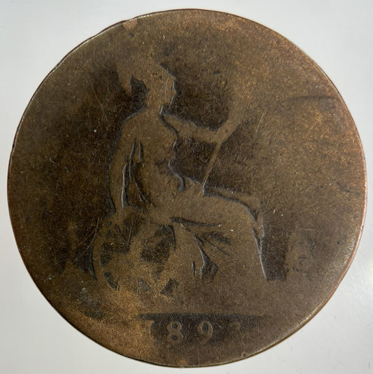 1893 Victoria One Penny Coin | Fair Grade