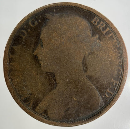 1893 Victoria One Penny Coin | Fair Grade