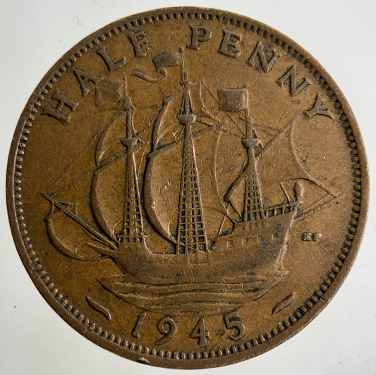 1945 George VI Half-Penny Coin | Collectable Grade
