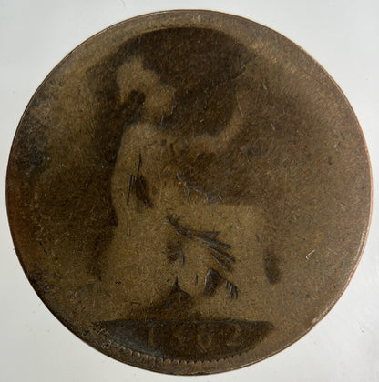 1862 Victoria One Penny Coin | Fair Grade