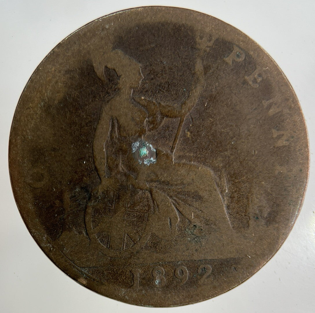 1892 Victoria One Penny Coin | Fair Grade