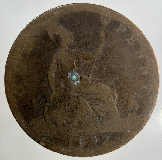 1892 Victoria One Penny Coin | Fair Grade