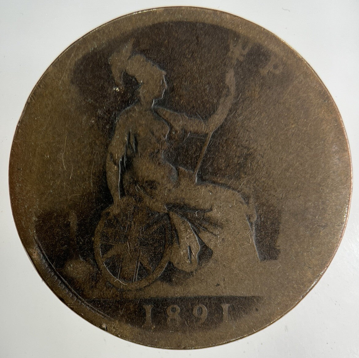 1891 Victoria One Penny Coin | Fair Grade