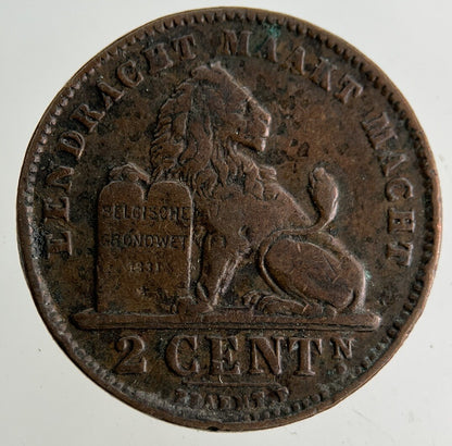1909 Belgium 2 Centimes Coin | Fine Collectable Grade