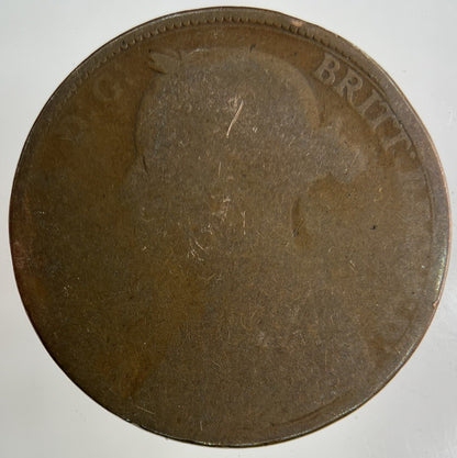 British Victoria One Penny Coin | Worn Grade