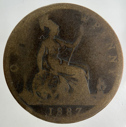 1887 Victoria One Penny Coin | Fair Grade