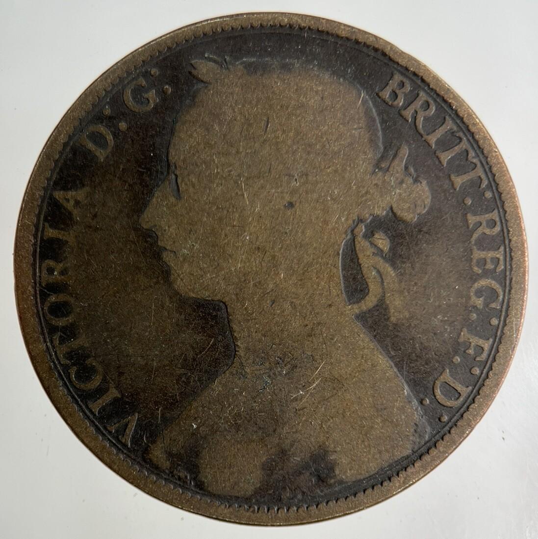 1887 Victoria One Penny Coin | Fair Grade