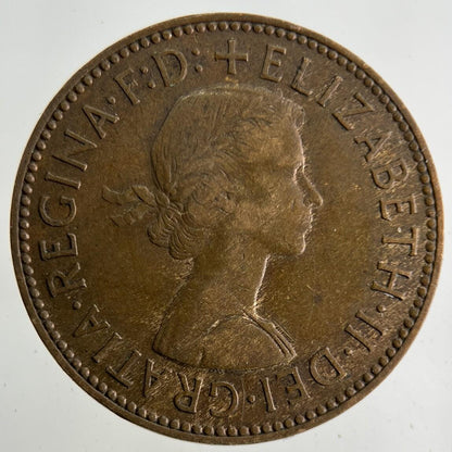 1957 Elizabeth II 2nd Half-Penny Coin | Collectable Grade