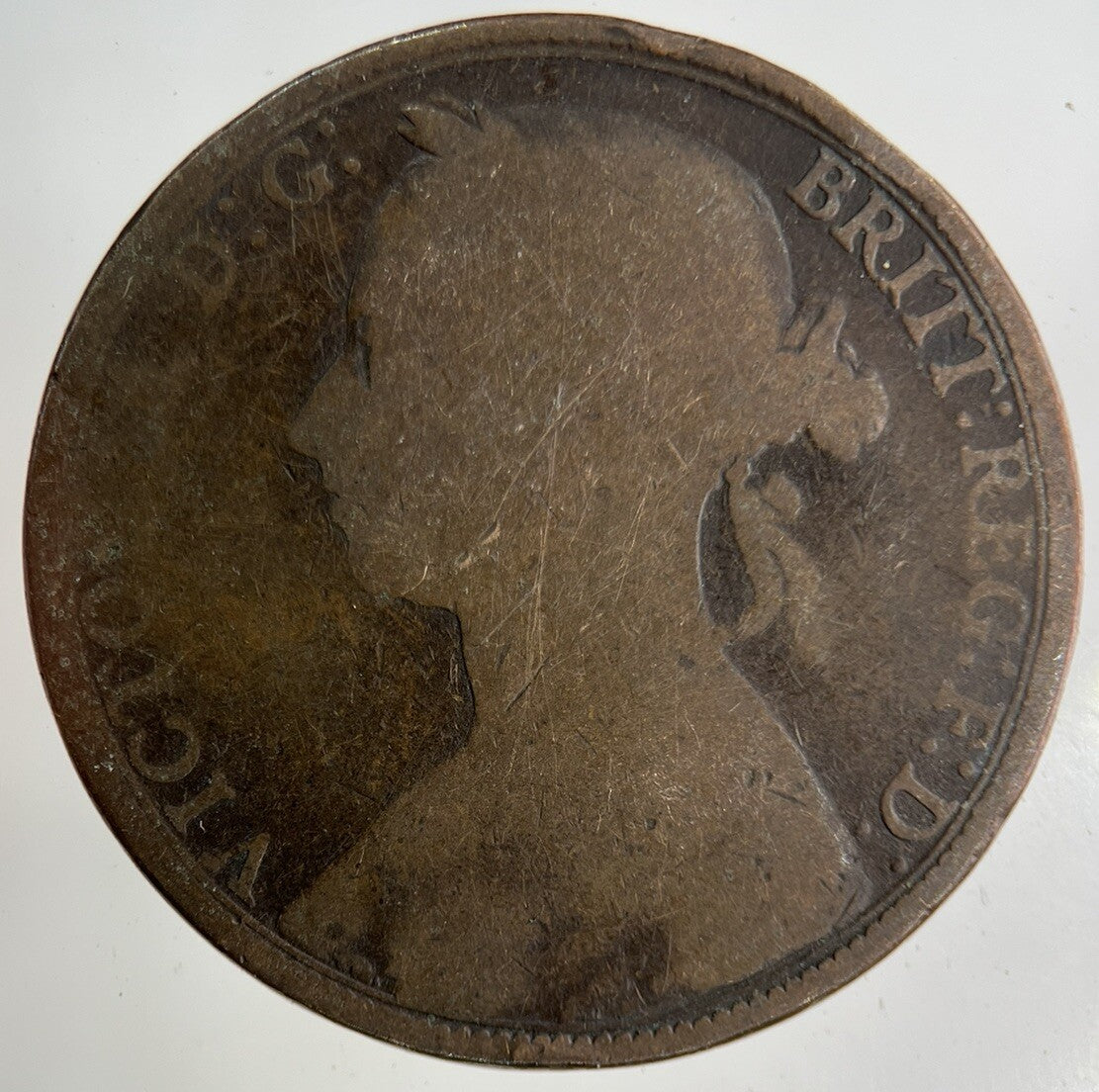 1890 Victoria One Penny Coin | Fair Grade