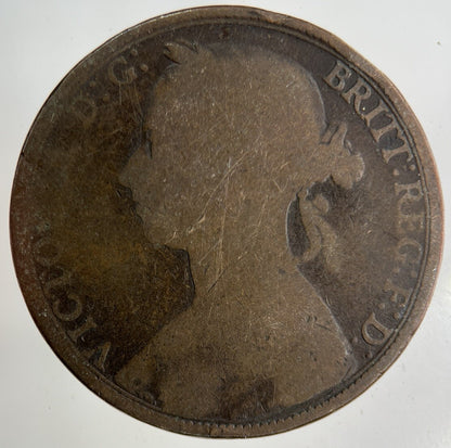 1890 Victoria One Penny Coin | Fair Grade