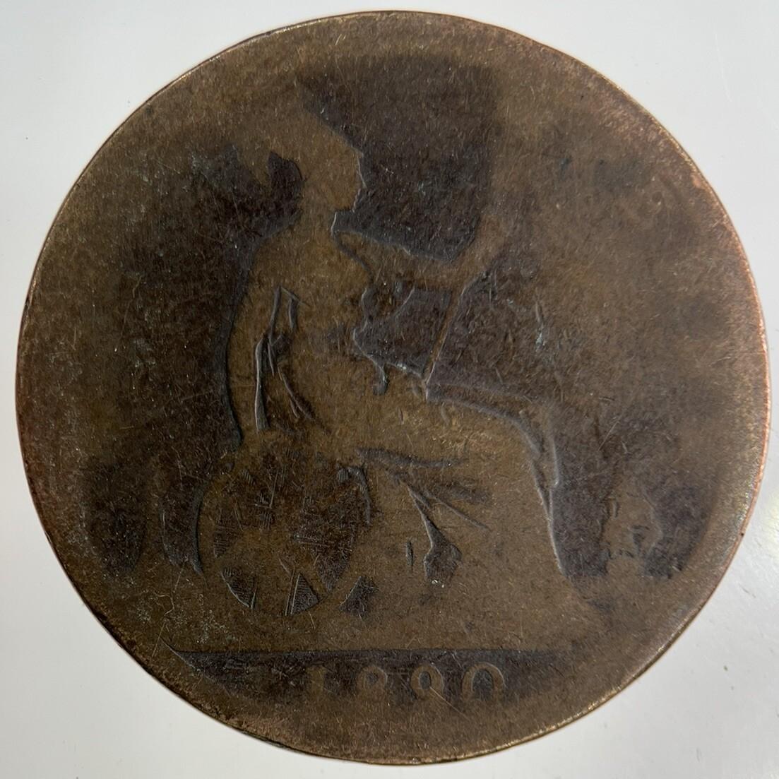 1890 Victoria One Penny Coin | Fair Grade