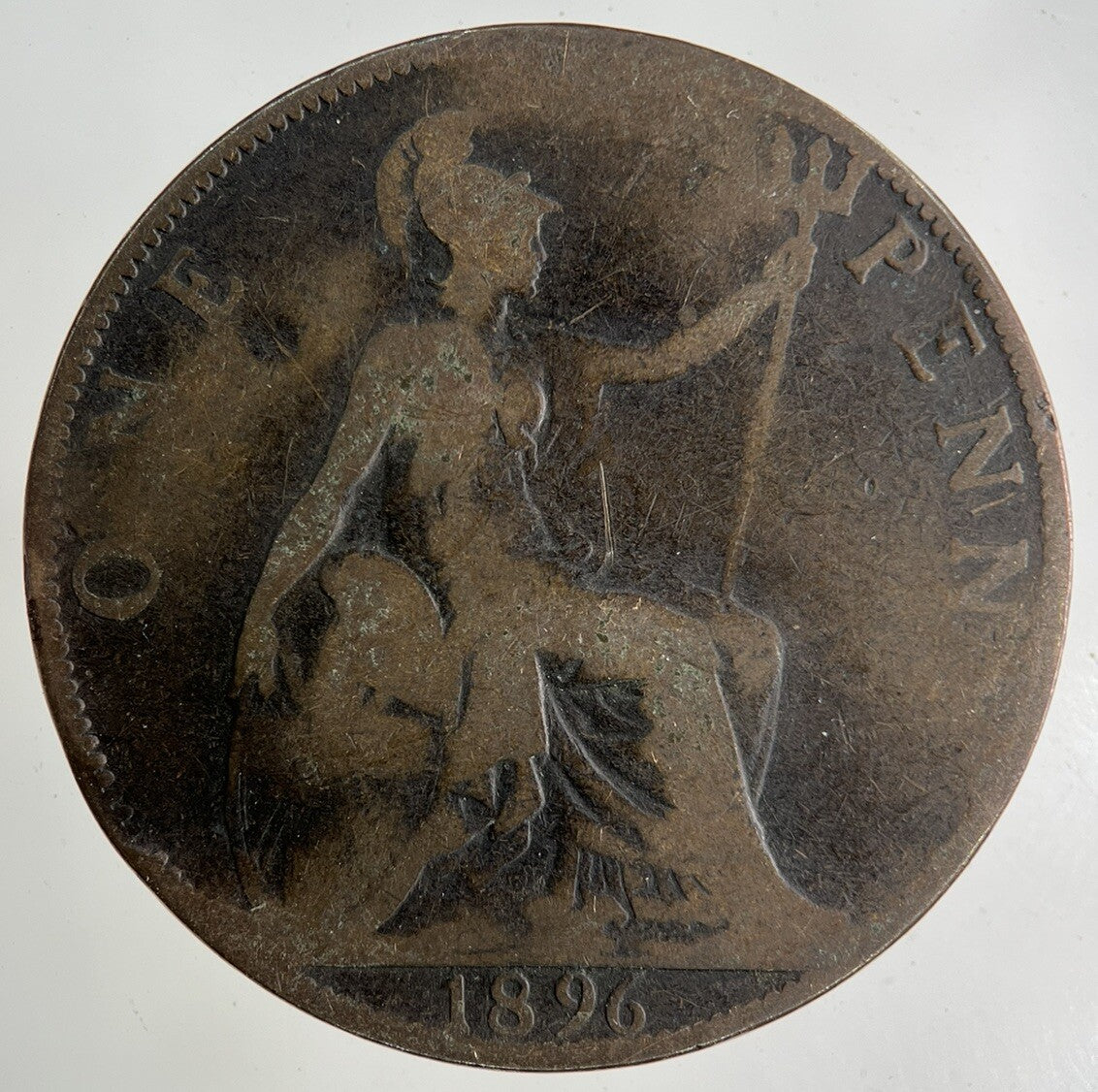 1896 Victoria One Penny Coin | Fair Grade