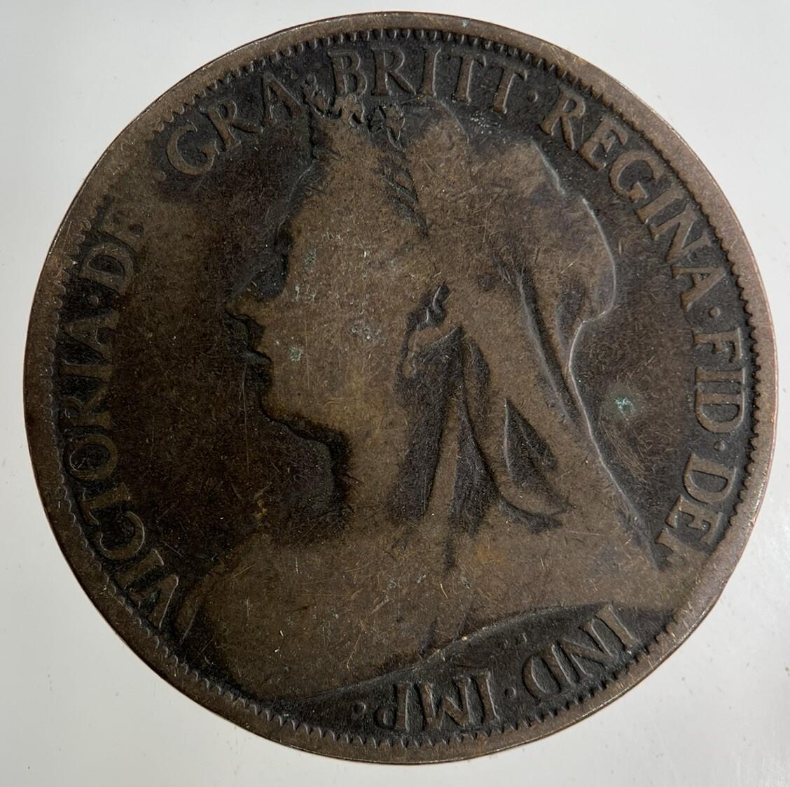 1896 Victoria One Penny Coin | Fair Grade