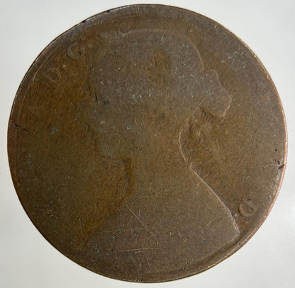 1861 Victoria One Penny Coin | Fair Grade