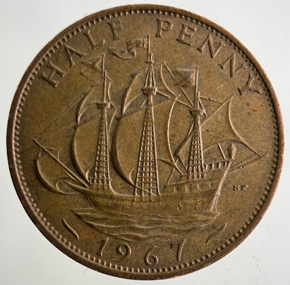 1967 Elizabeth II 2nd Half-Penny Coin | Fine Collectable Grade