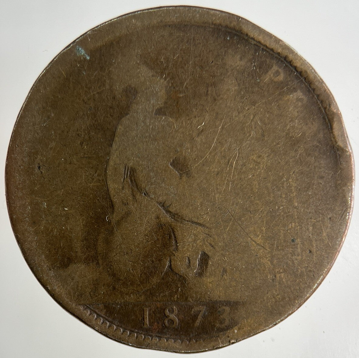 1873 Victoria One Penny Coin | Fair Grade