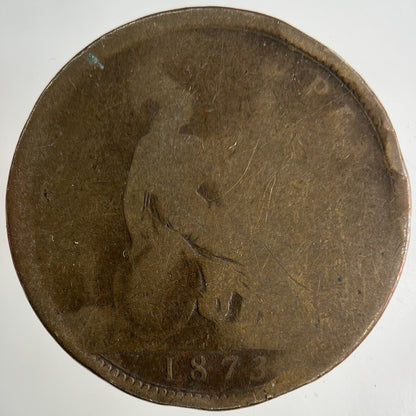 1873 Victoria One Penny Coin | Fair Grade