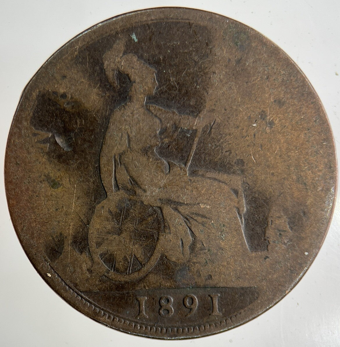 1891 Victoria One Penny Coin | Fair Grade