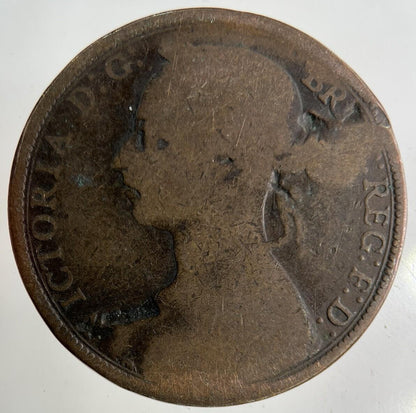1891 Victoria One Penny Coin | Fair Grade