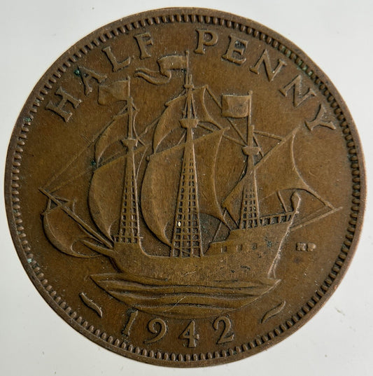 1942 George VI Half-Penny Coin | Collectable Grade