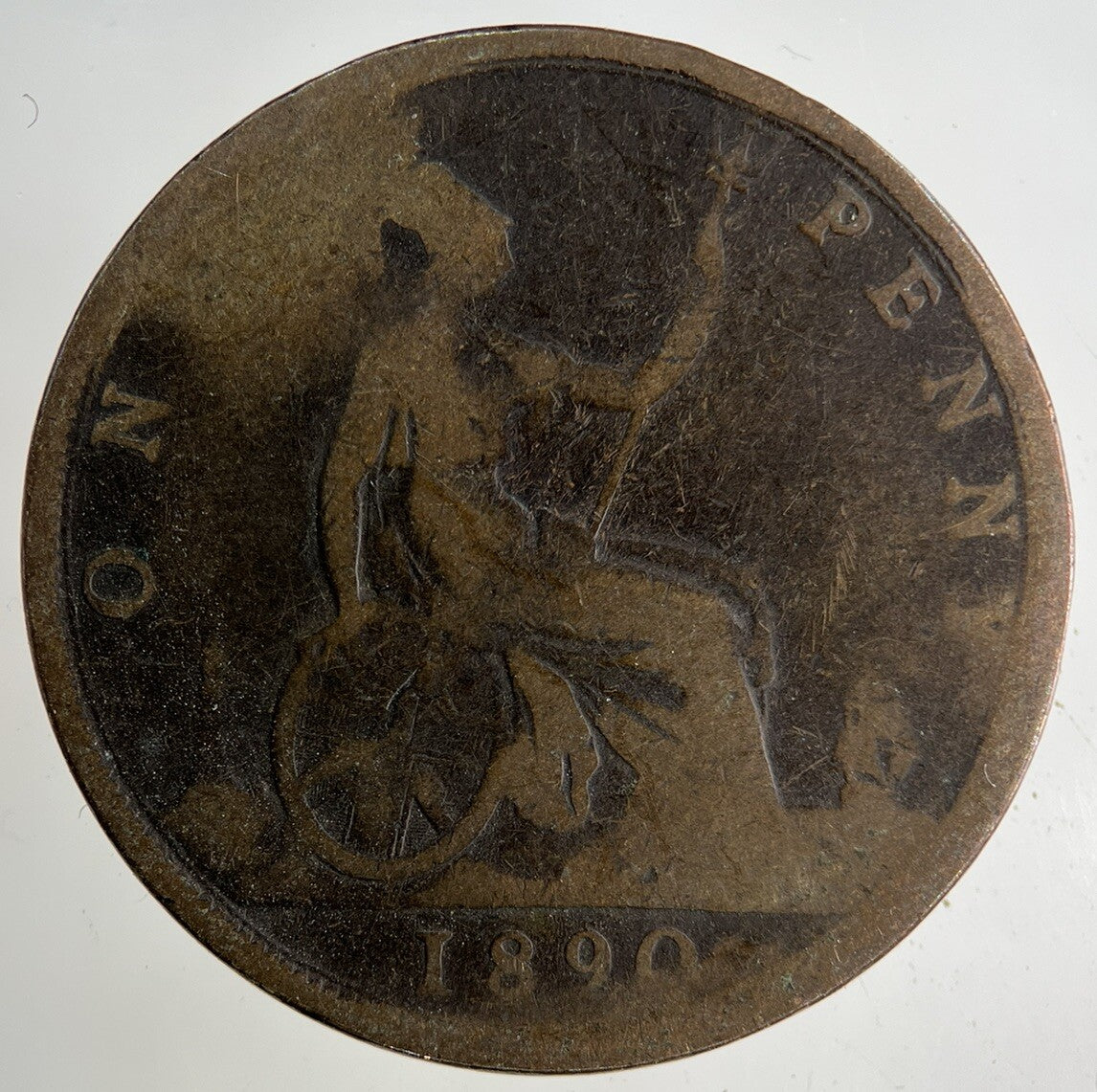 1890 Victoria One Penny Coin | Fair Grade