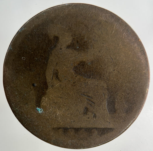1862 Victoria One Penny Coin | Worn Grade