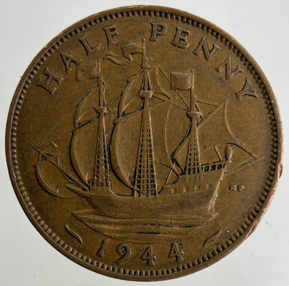 1944 George VI Half-Penny Coin | Collectable Grade
