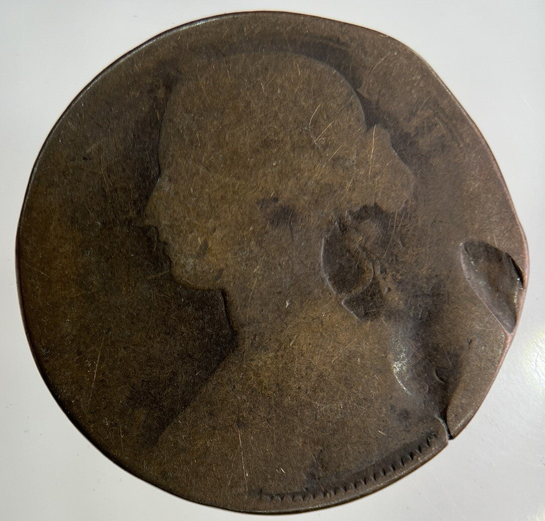 1866 Victoria One Penny Coin | Worn Grade