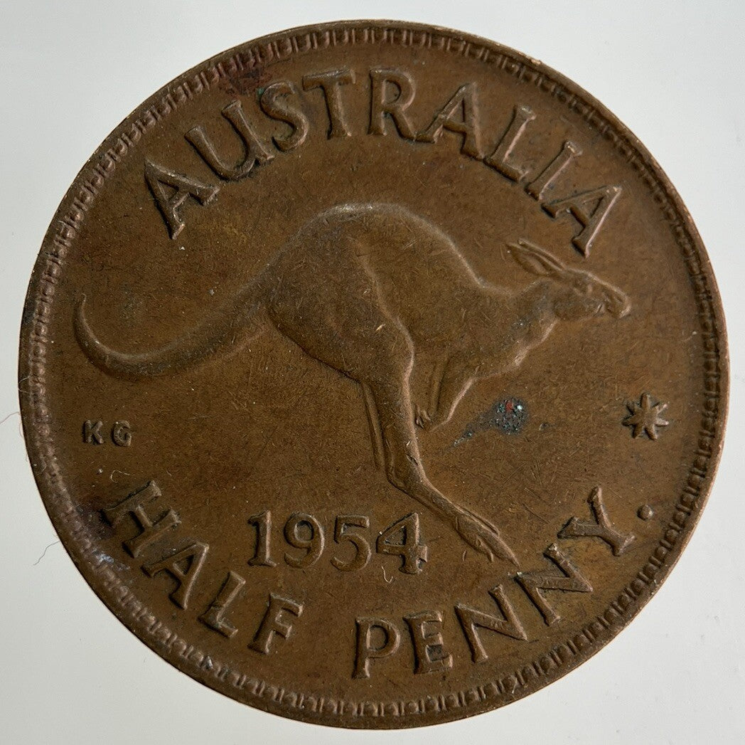 1954 Australia Half-Penny Coin | Fine Collectable Grade