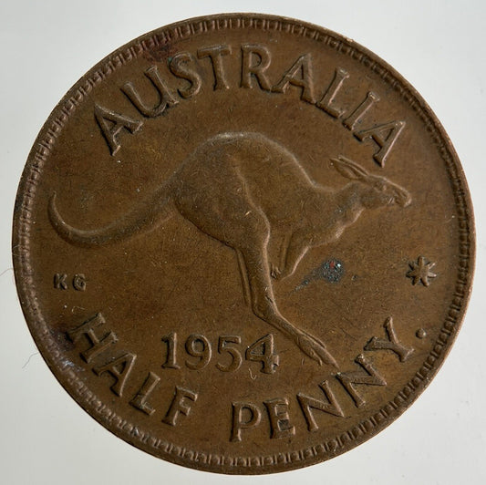 1954 Australia Half-Penny Coin | Fine Collectable Grade