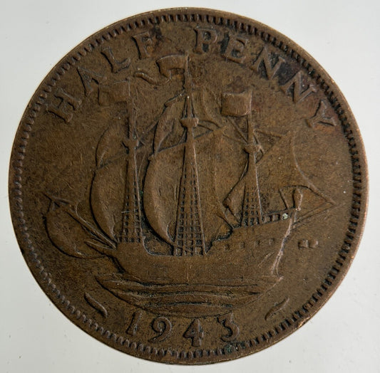 1943 George VI Half-Penny Coin | Collectable Grade