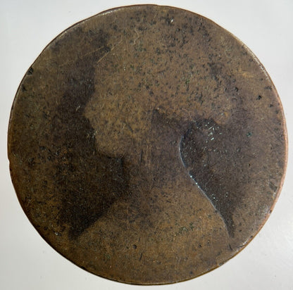 British Victoria One Penny Coin | Worn Grade