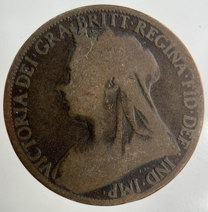 1898 Victoria One Penny Coin | Fair Grade