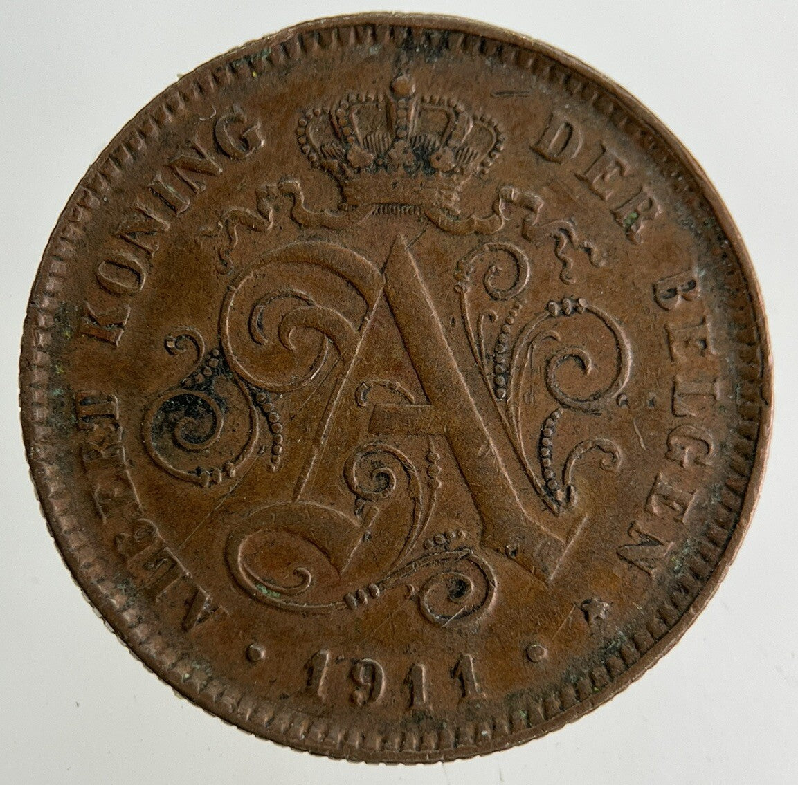 1911 Belgium 2 Centimes Coin | Fine Collectable Grade