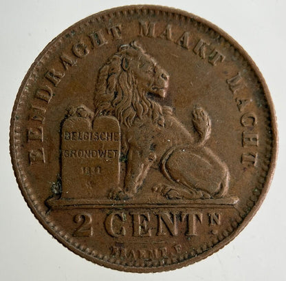 1911 Belgium 2 Centimes Coin | Fine Collectable Grade