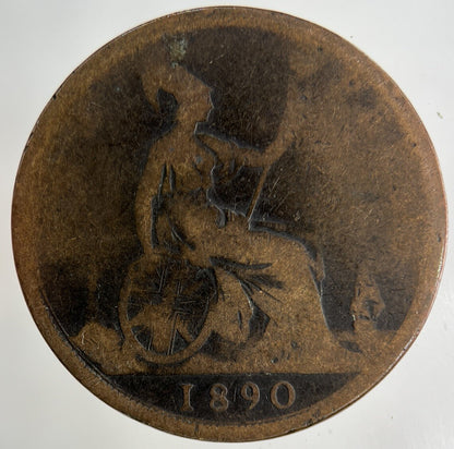 1890 Victoria One Penny Coin | Fair Grade