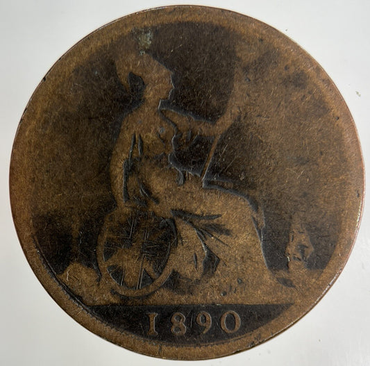 1890 Victoria One Penny Coin | Fair Grade