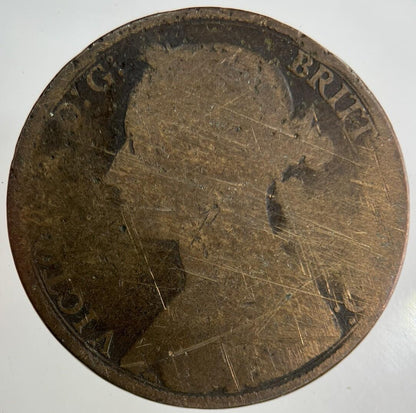 British Victoria One Penny Coin | Worn Grade