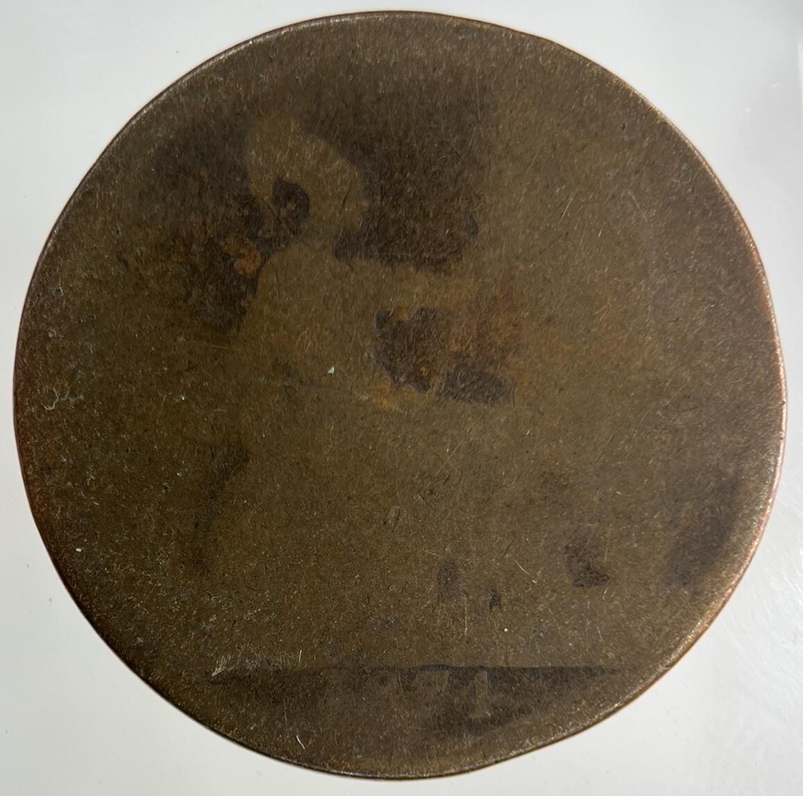 1874 Victoria One Penny Coin | Worn Grade