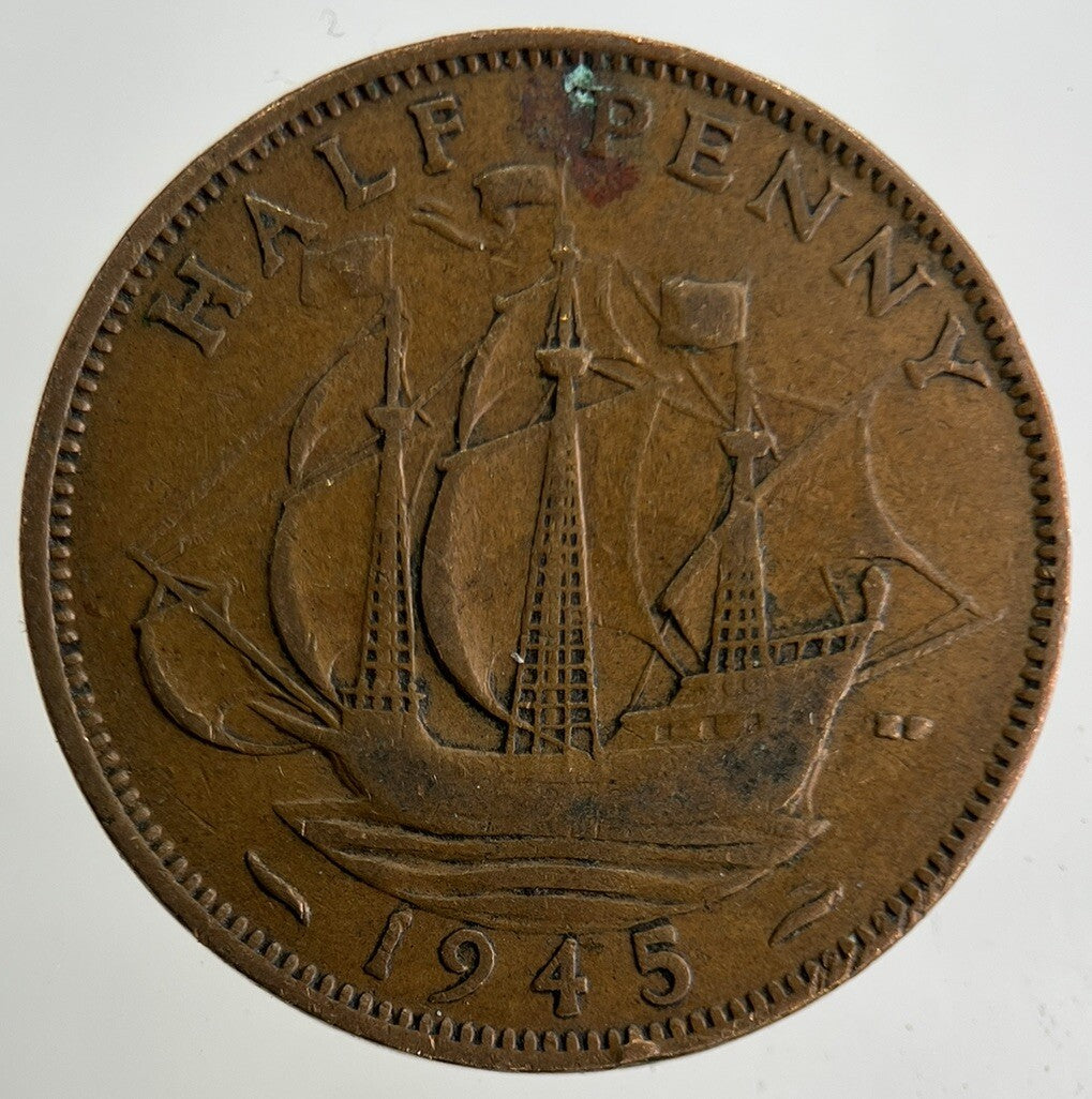 1945 George VI Half-Penny Coin | Collectable Grade