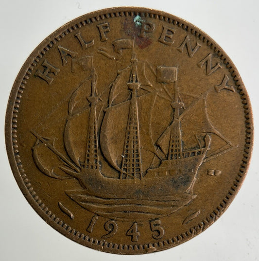 1945 George VI Half-Penny Coin | Collectable Grade