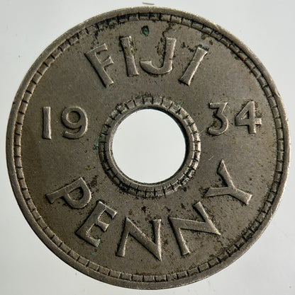 1934 Fiji Penny Coin | Fine Collectable Grade