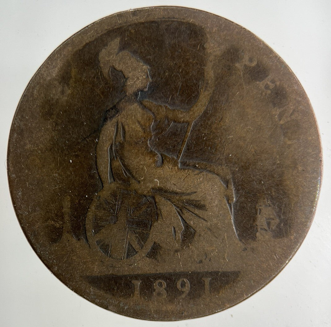 1891 Victoria One Penny Coin | Fair Grade