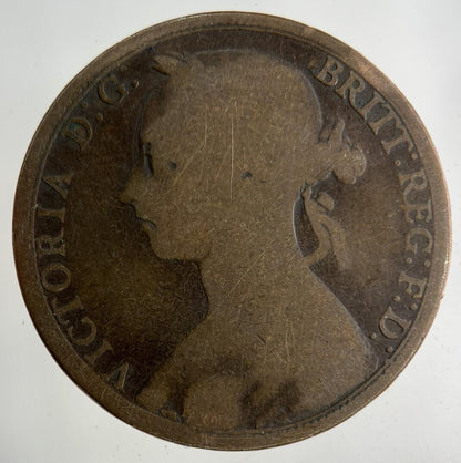 1891 Victoria One Penny Coin | Fair Grade